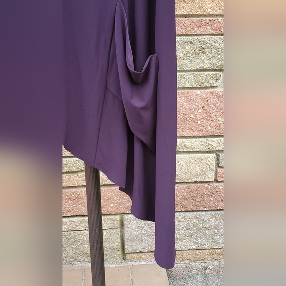 Sympli Go To Low Black Stretch purple women's Knit Tunic Top Size 6 - Picture 3 of 9